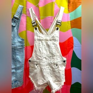 Free People overall white denim jean